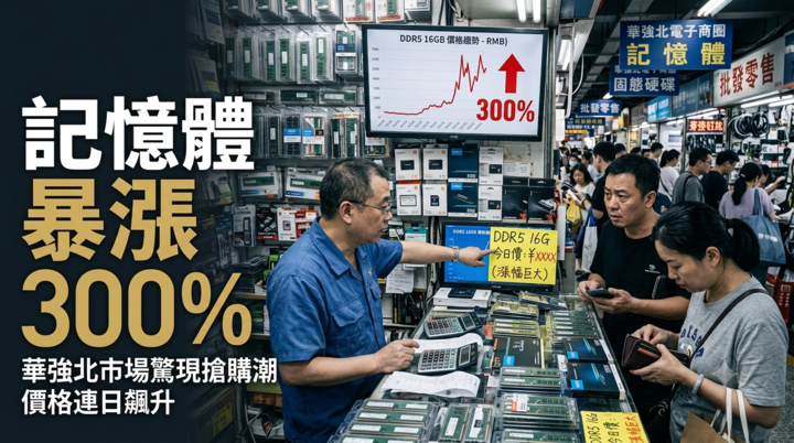 憶體價格暴漲300％衝擊中國市場　華強北DIY裝機需求降溫
