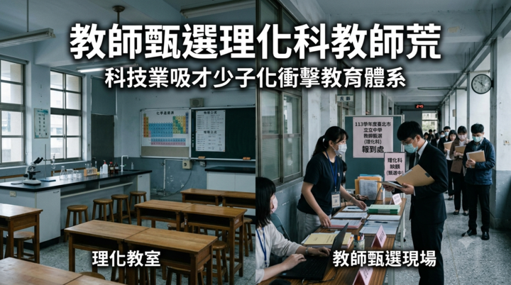 臺灣教師甄選理化科教師荒浮現　科技業吸才與少子化衝擊教職人力市場