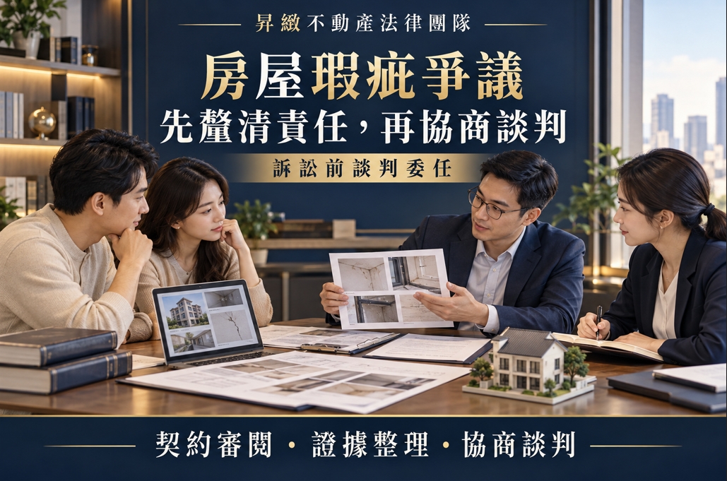買方控房屋瑕疵怎辦?昇緻法律:先釐清責任再認賠