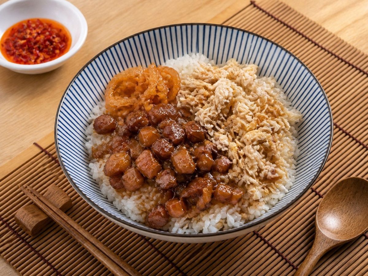 湖口民生街雞肉佐上香濃滷汁成為招牌 蔗香臘肉鳳梨炒飯呈現特殊煙燻果香