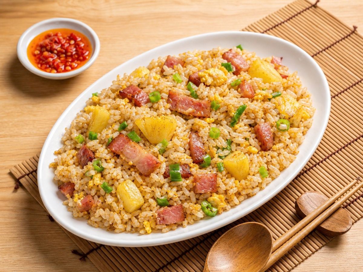 湖口民生街雞肉佐上香濃滷汁成為招牌 蔗香臘肉鳳梨炒飯呈現特殊煙燻果香