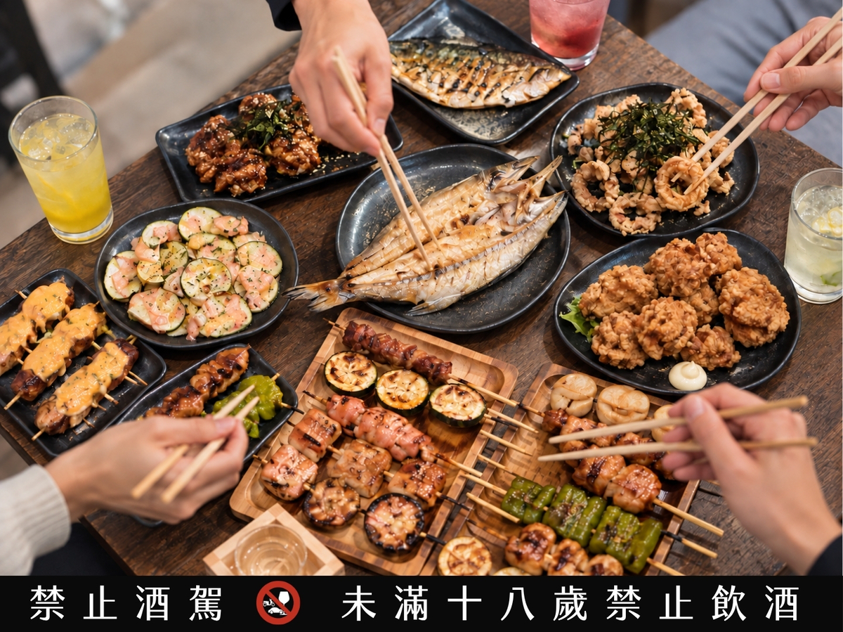 北屯日式居酒屋藏身巷弄 從炭火燒物到質感和風裝潢 台中宵夜聚餐一路吃到深夜