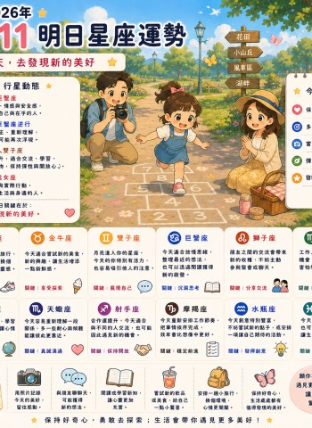 2026年7月12日 明日星座運勢  今天，把快樂分享出去  一句分享、一個笑容，都可能讓今天變得更美好