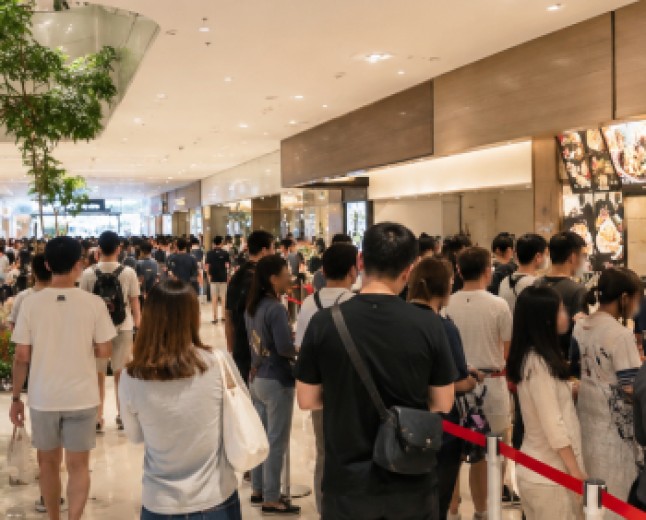 颱風假逆勢湧人潮！台中漢神洲際百貨延後開門　美食街一開店就排隊