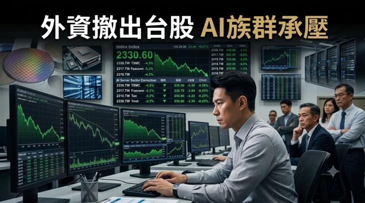 外資撤出台股引爆千點重挫　AI伺服器族群承壓　台積電、鴻海、廣達股價同步走弱