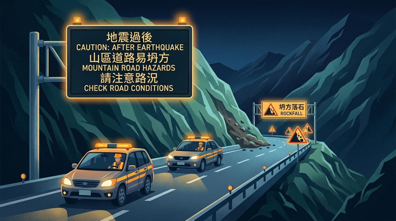 1227-2305地震，公路局已派員巡查轄管道路。【初報】