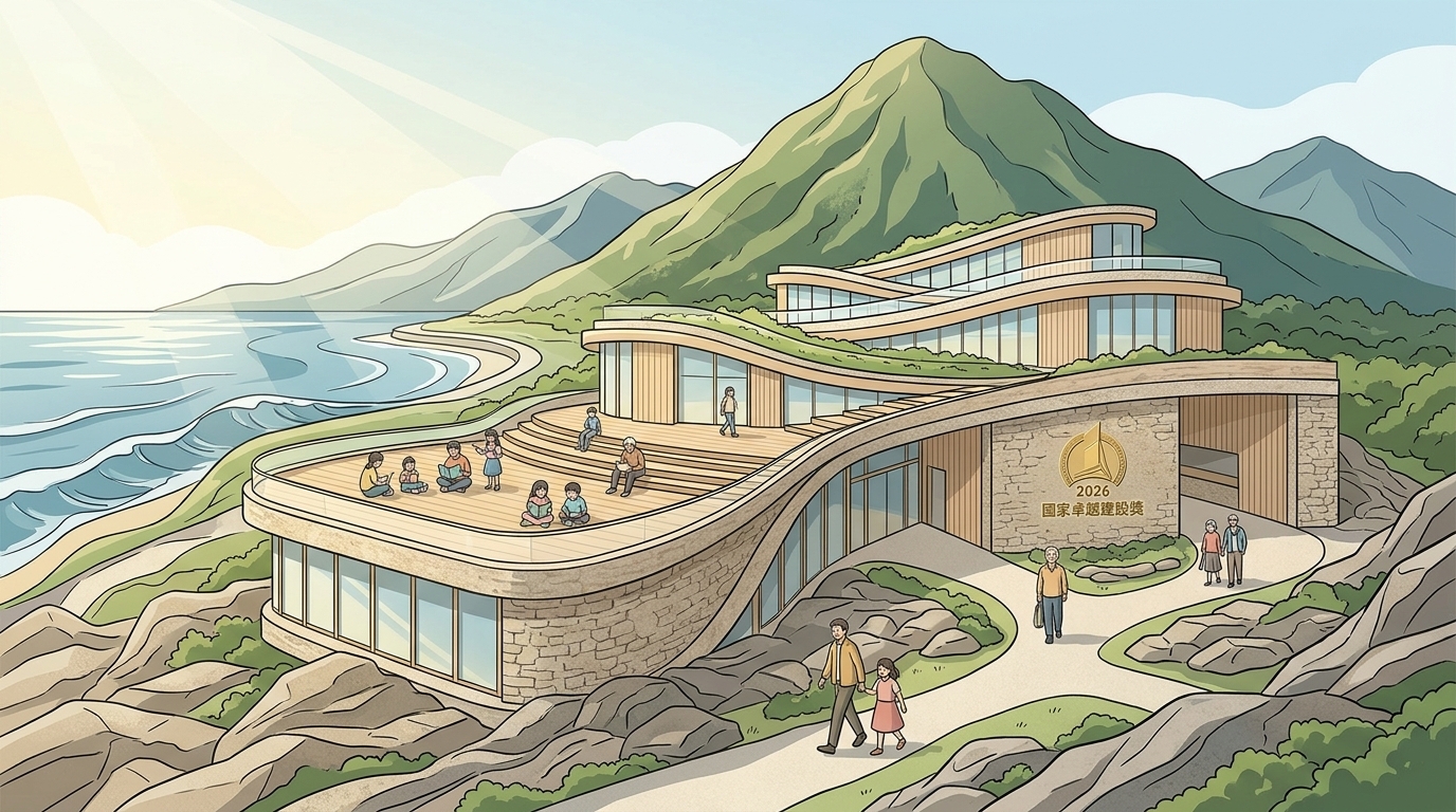 花蓮豐濱新圖書館設計融合山海地景 獲國家卓越建設金質獎