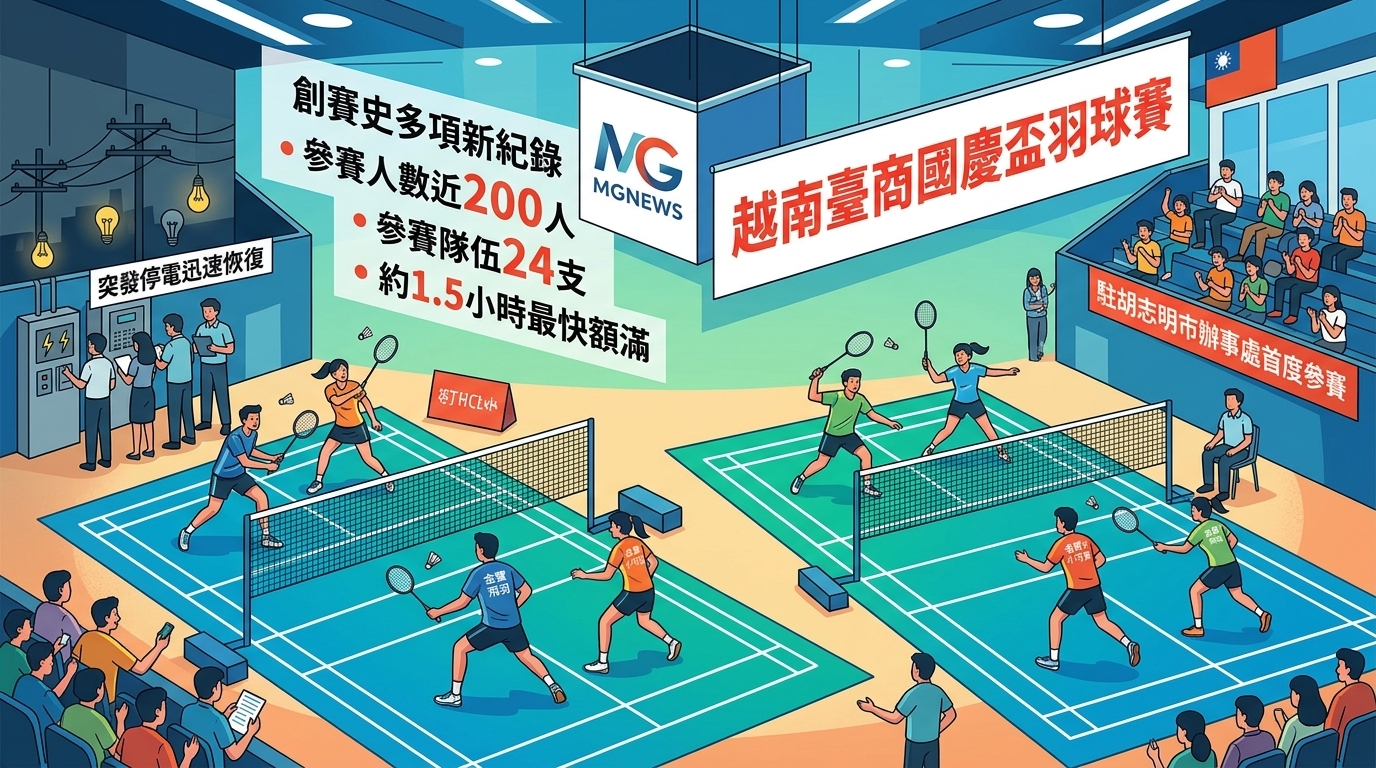 越南臺商國慶盃羽球賽胡志明市登場 創賽史多項新紀錄