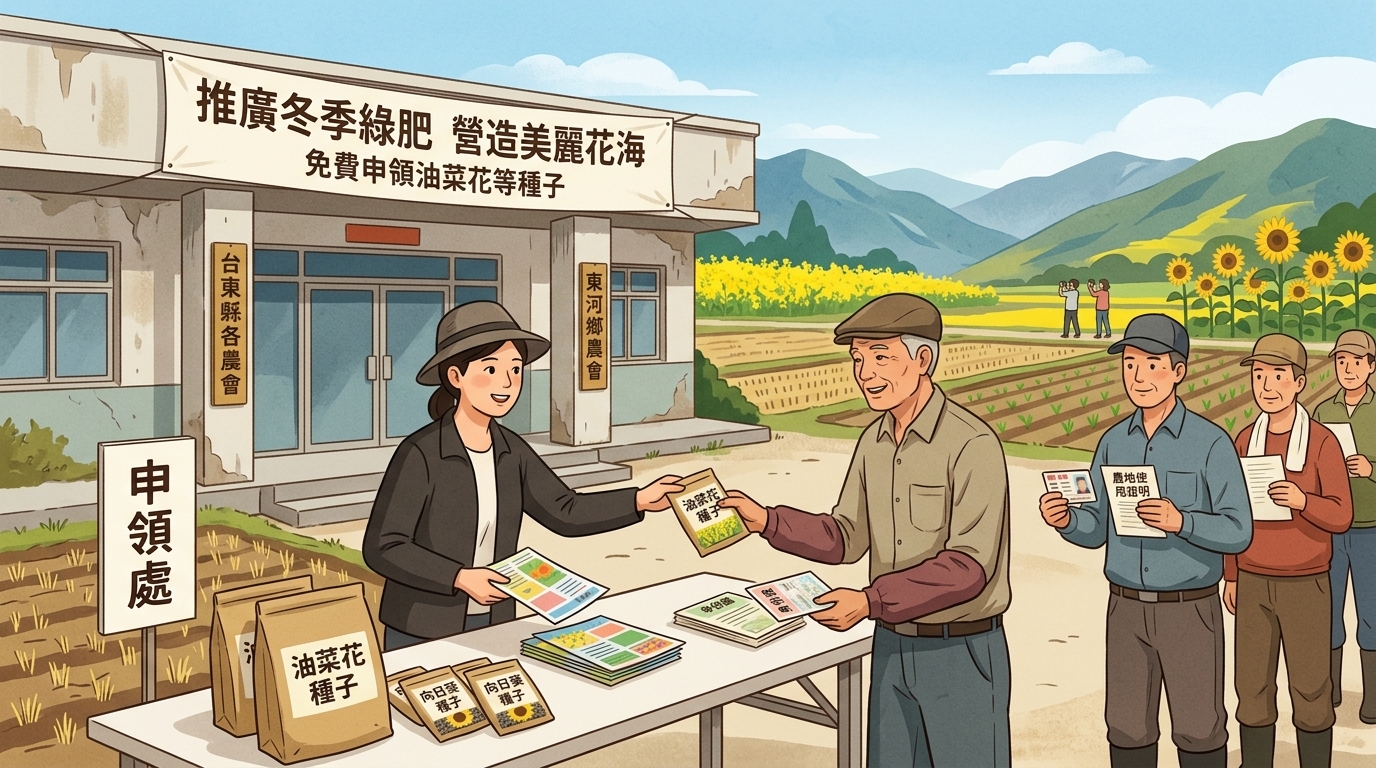 台東推廣冬季綠肥 各農會開放免費申領油菜花等種子