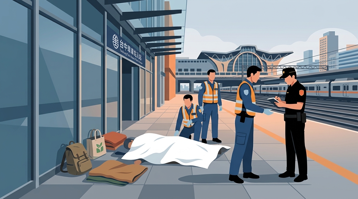 台中街友路倒口吐白沫死亡！ 　死因待查