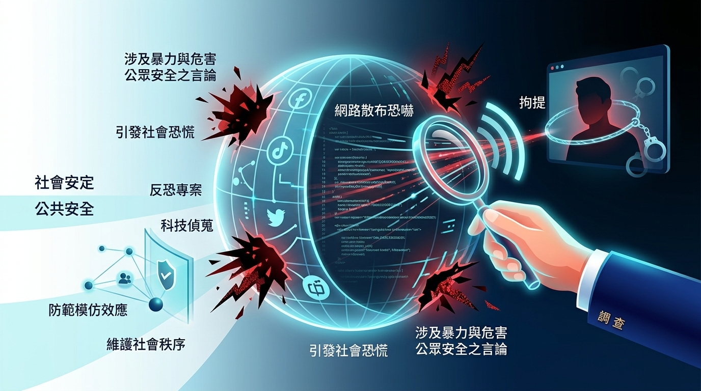 網路散布恐嚇殺人案件引發關注　調查局透過反恐專案迅速偵辦　防範模仿效應擴散