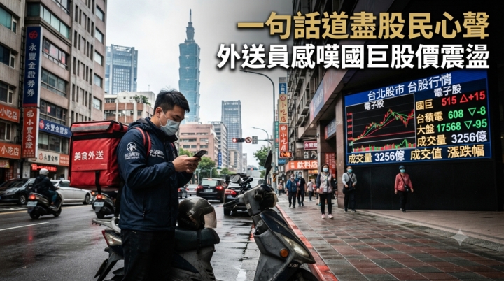 台股國巨股價震盪引熱議｜外送員「太相信國巨了」爆紅　股民自嘲背後反映投資風險