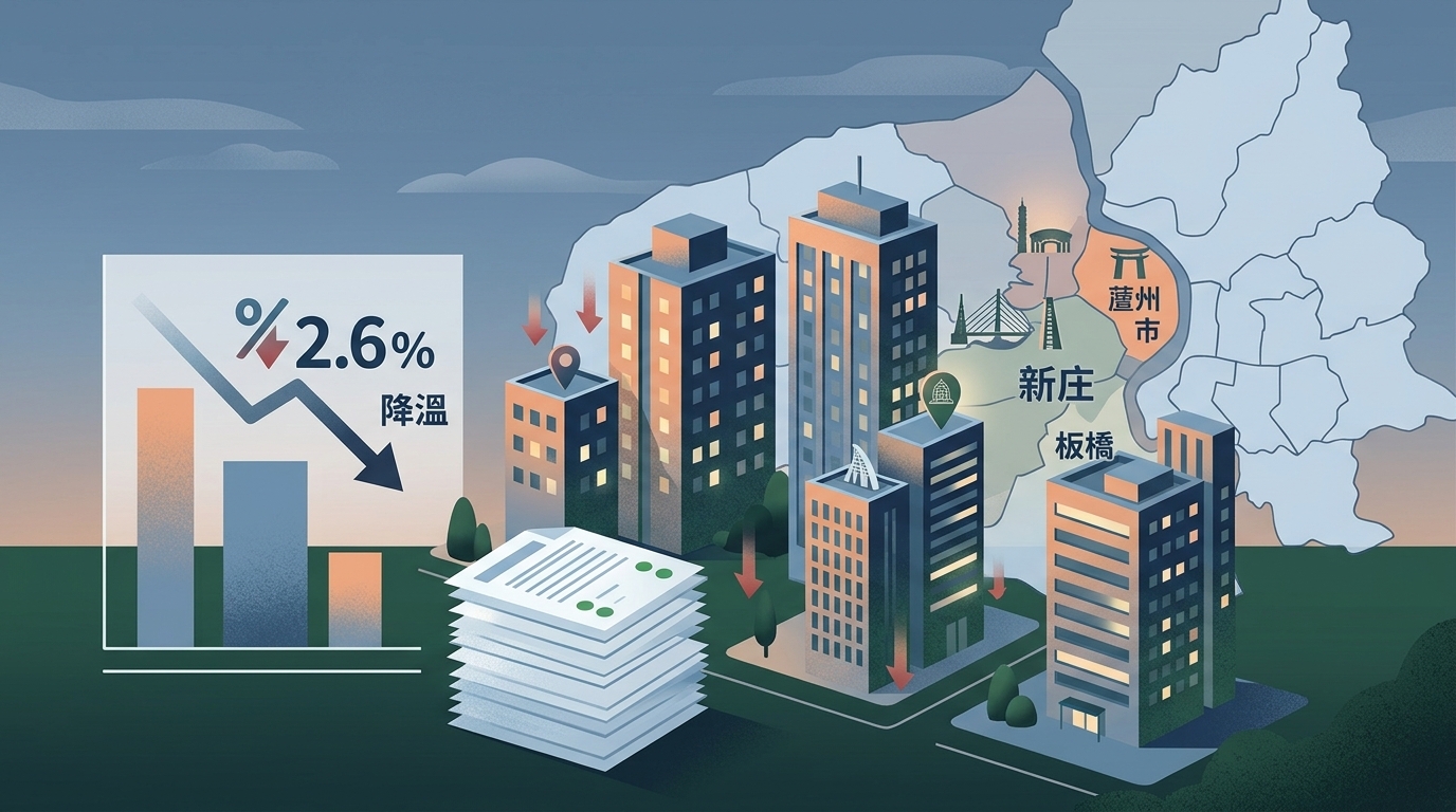 新北市114年9月房市交易降溫　移轉棟數月減2.6％　蘆洲、新莊、板橋減幅居前引關注