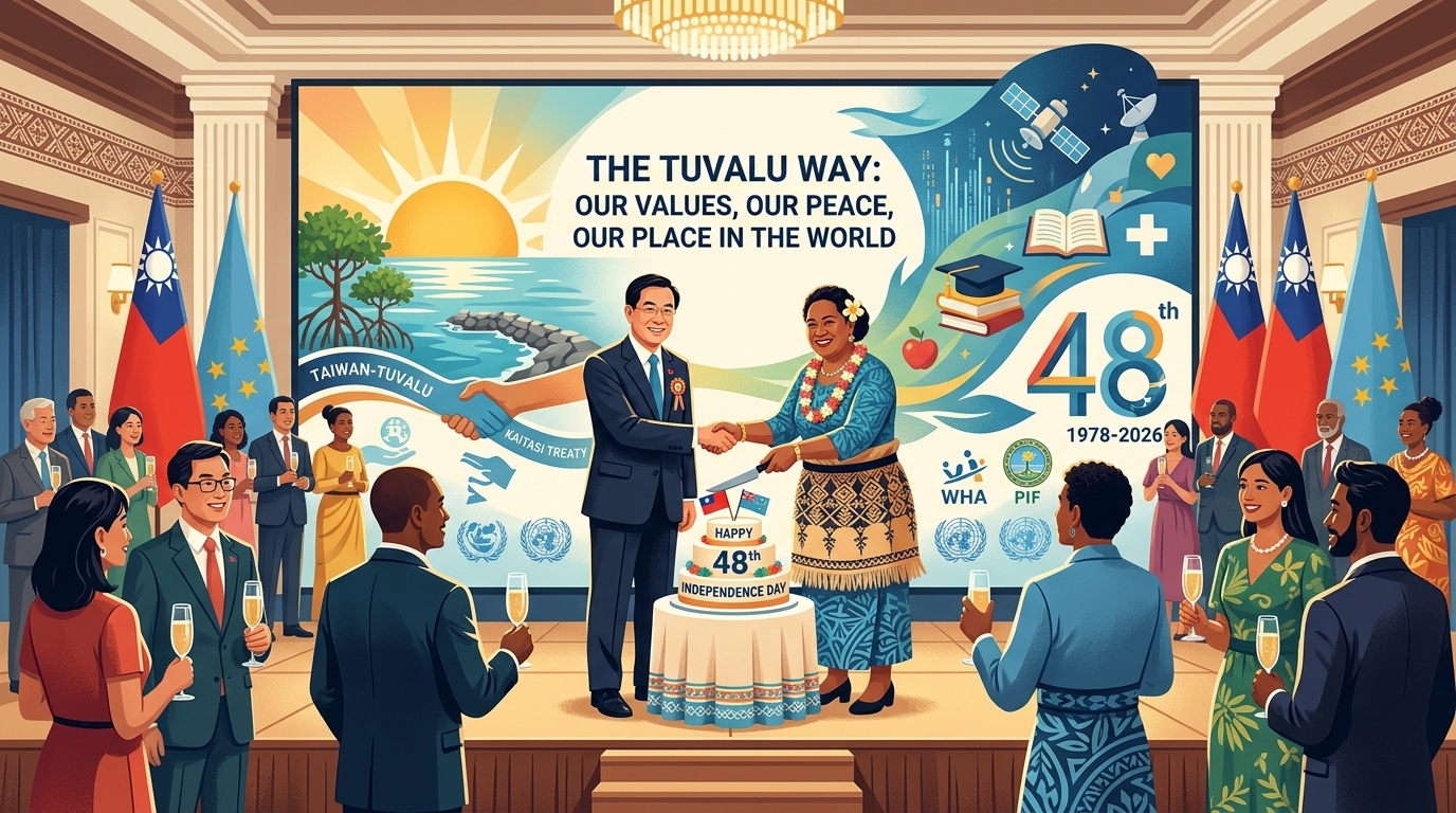 外交部常務次長葛葆萱出席吐瓦魯獨立48週年國慶酒會