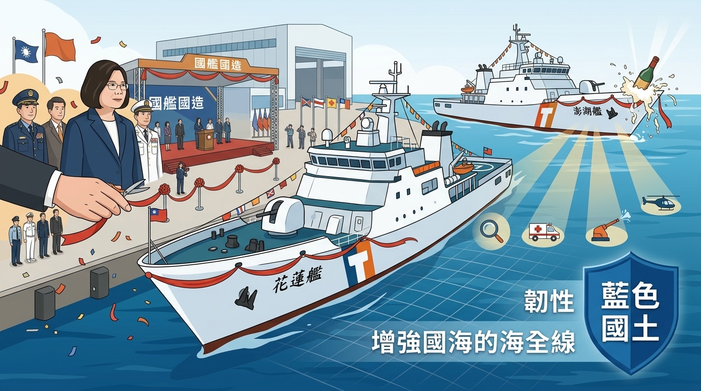 花蓮艦交船暨CG1007命名下水典禮隆重舉行　副總統見證海巡署國艦國造成果　提升救援能量