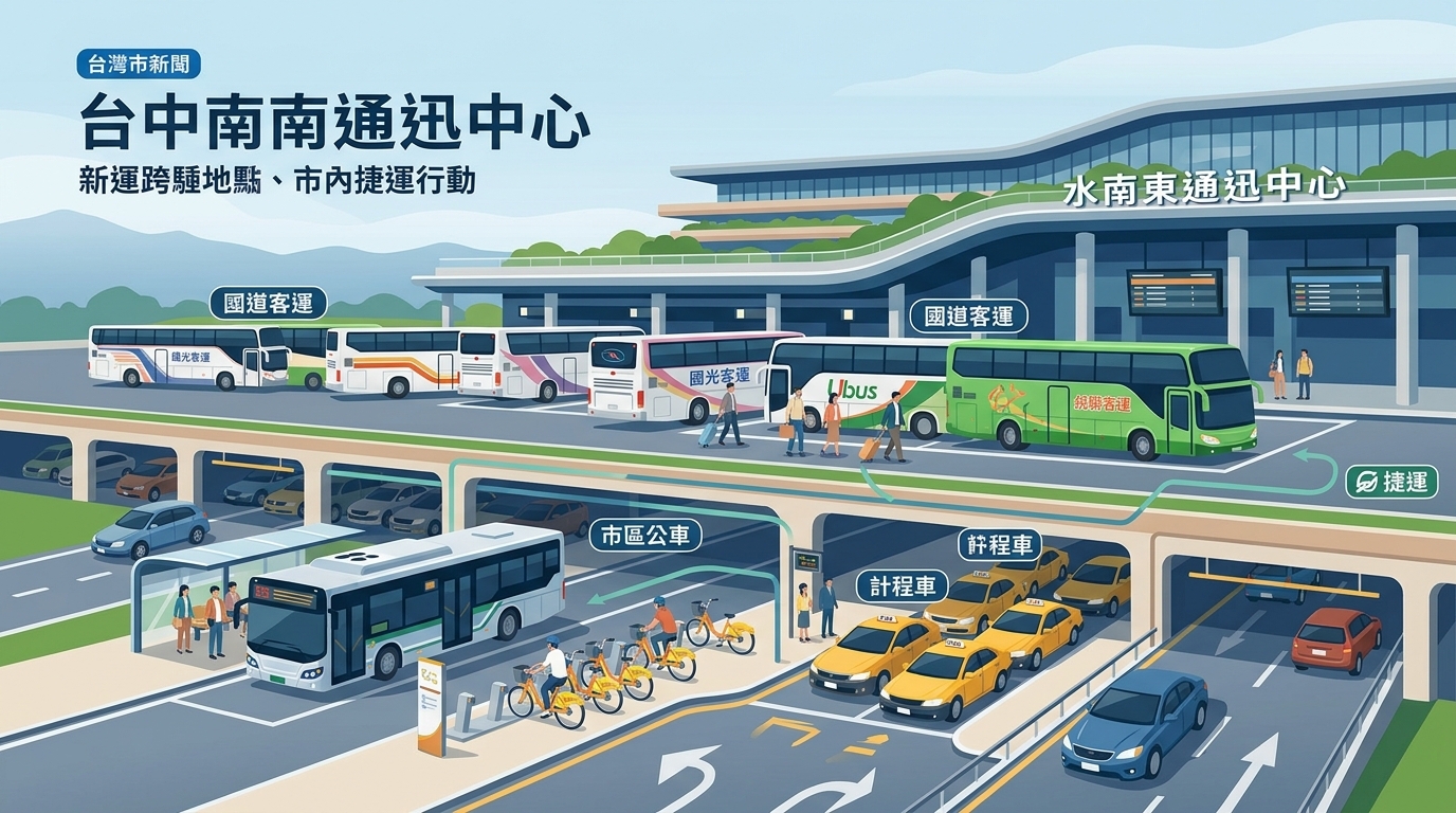 台中水湳轉運中心9月30日起進駐9條國道客運路線 串連多元運輸