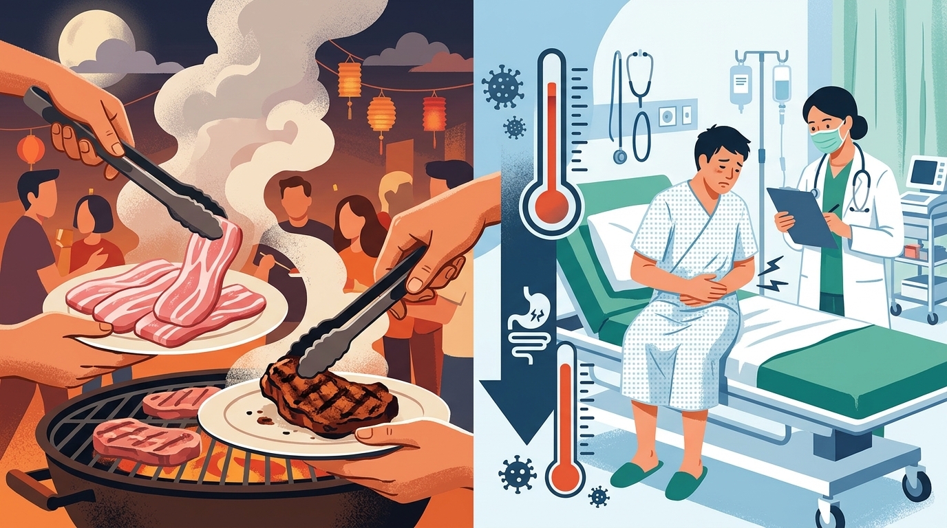 中秋烤肉急診量增2至3成 醫師籲生熟食器具應分離防腸胃炎