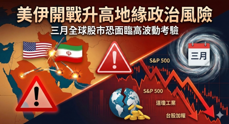 美伊開戰升高中東地緣政治風險 三月全球股市面臨高波動修正壓力