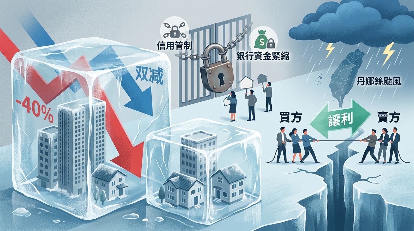 四大房仲7月交易量年減逾四成 月減雙位數 房市急凍 專家曝僵局關鍵在讓利
