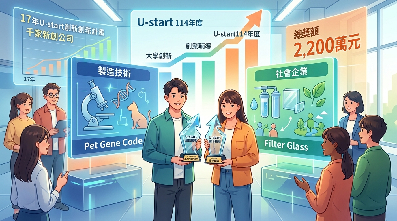 國立中正大學學生創業團隊於114年度U-start創新創業計畫全國競賽中脫穎而出，取得2席佳績，展現創新實力