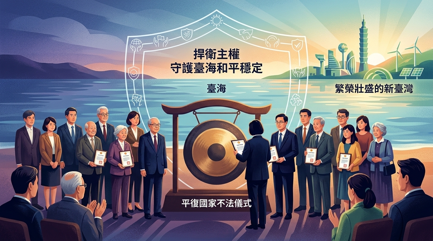 主持平復國家不法儀式　總統：堅定捍衛主權、團結守護臺海和平穩定、追求繁榮壯盛的新臺灣