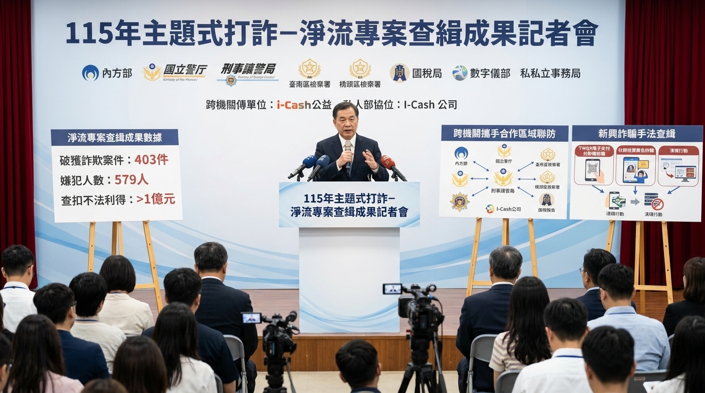 出席打詐成果記者會 卓揆：跨機關攜手合作區域聯防 提升打詐成效
