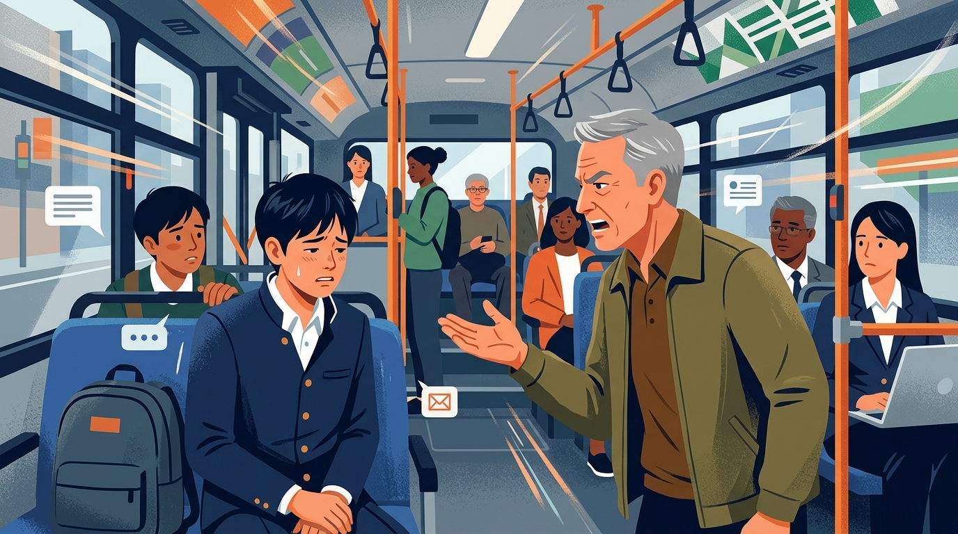國中生公車內與老翁擦撞遭訓斥網友怒了！　校方：提供必要的協助與支持   