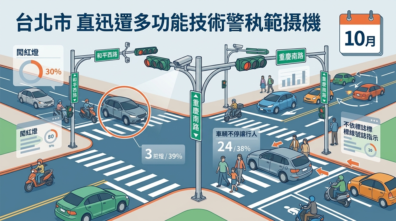 北市和平西路、重慶南路口科技執法　10月啟用