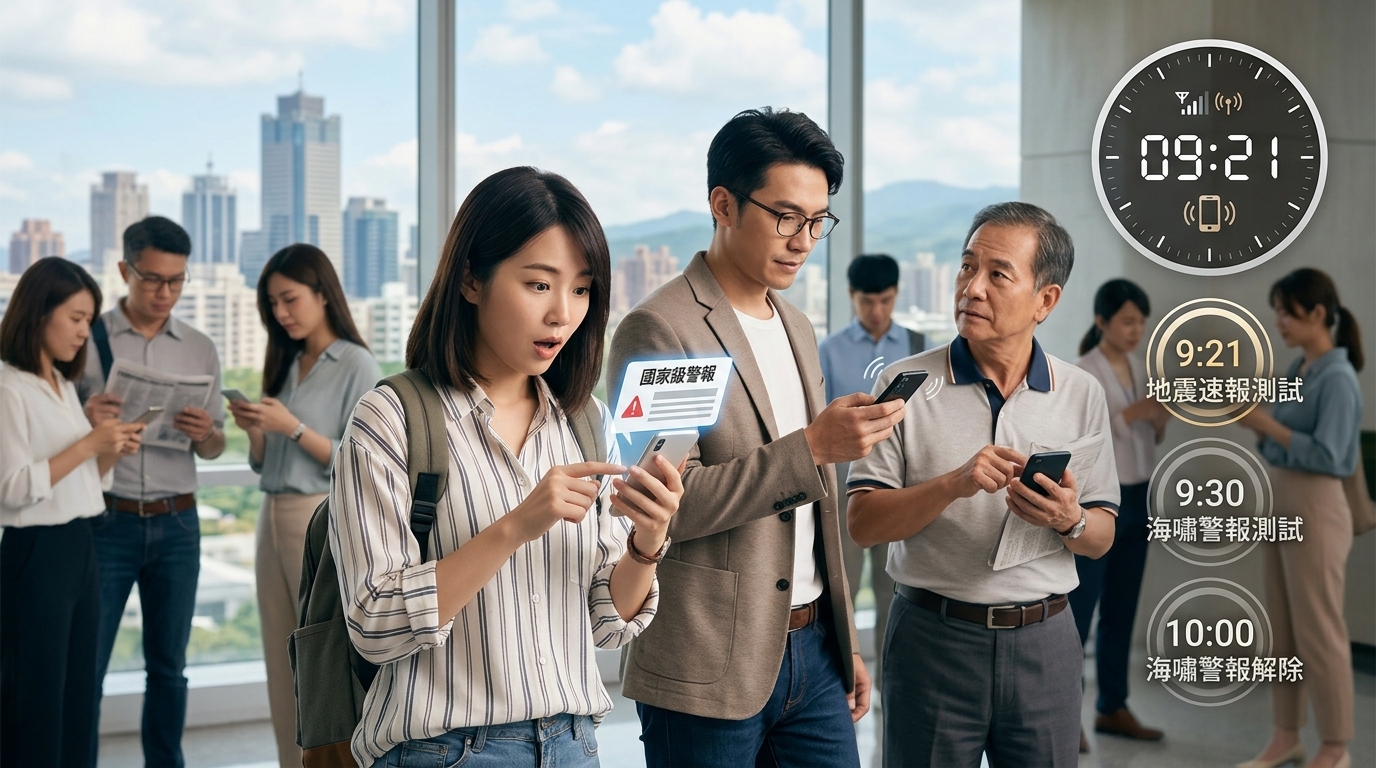 今天9:21手機突然響別慌！不是地震　國家級警報3波時間一次看