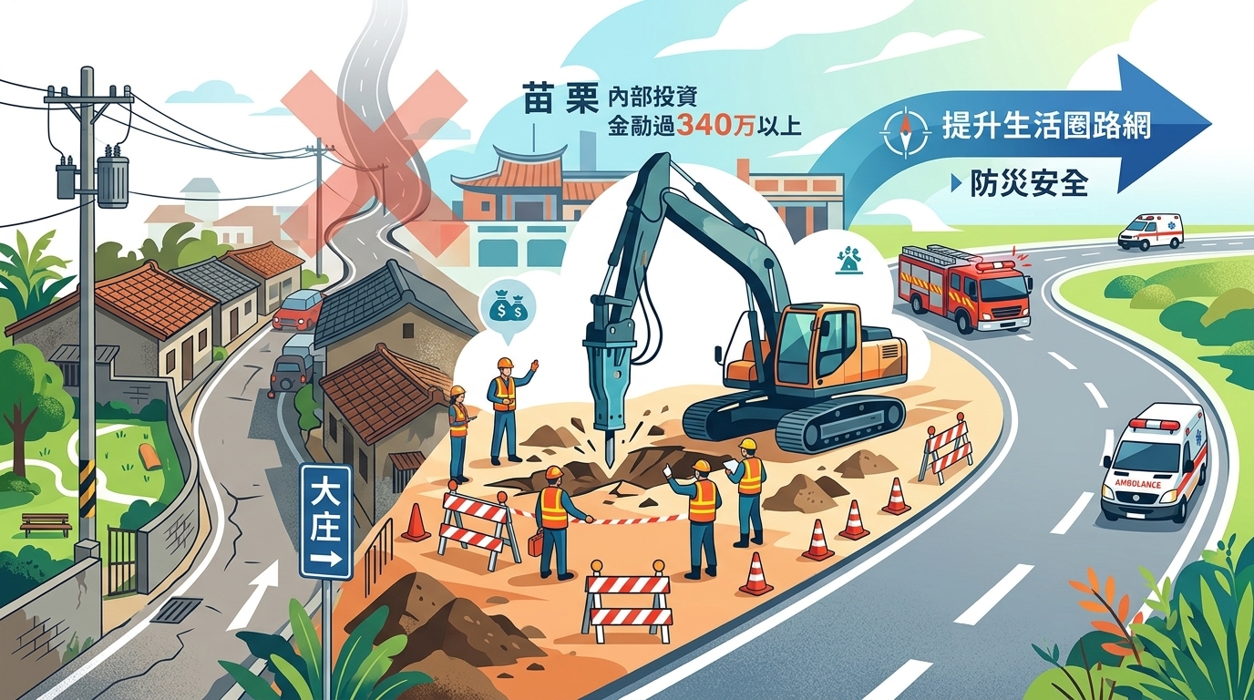 生活圈路網再升級！苗栗後龍大庄瓶頸路段改善動工，內政部補助逾3400萬