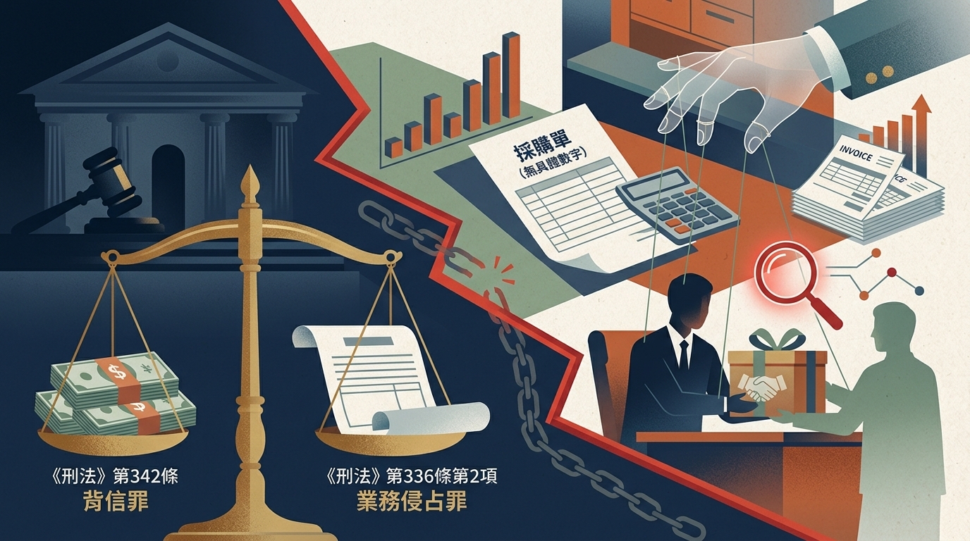 採購成本異常飆升竟有內鬼　專家解析背信罪與業務侵占罪的紅線