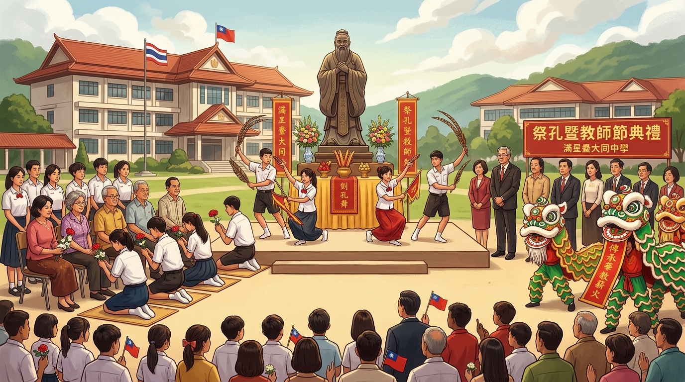 泰北滿星疊大同中學舉辦祭孔暨教師節典禮 傳承華教薪火