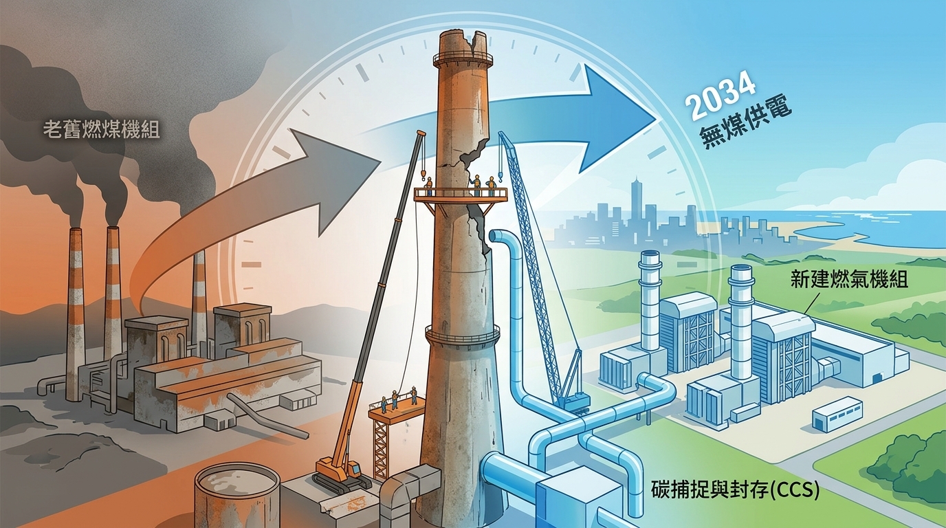 台中電廠2燃煤機組10月啟動拆除 卓揆：「以氣換煤」如期推進 2034年台中電廠達成無煤供電