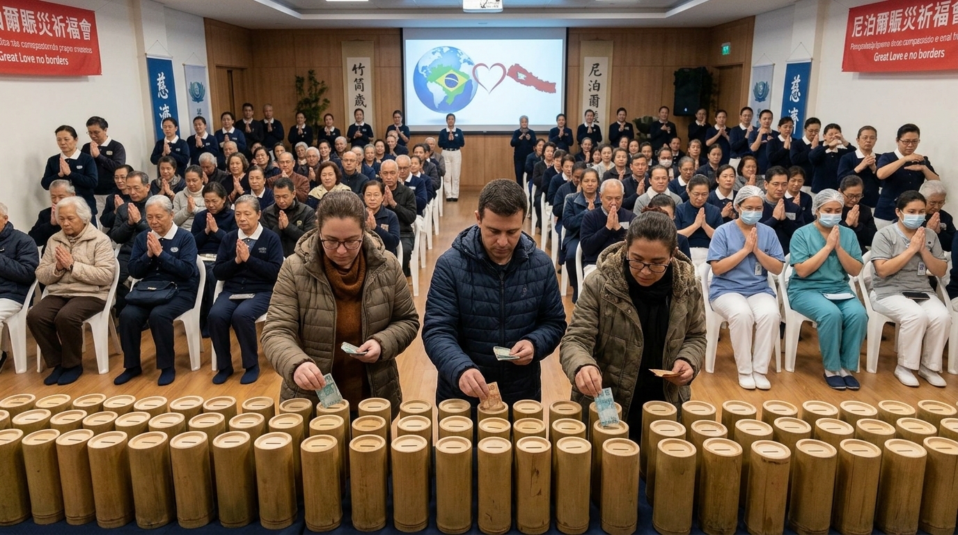 巴西慈濟聯絡所尼泊爾賑災祈福會 竹筒歲月募款展現人道精神