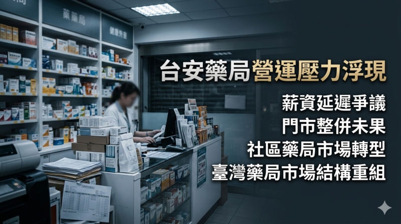 台安藥局營運壓力升高　薪資延遲爭議延燒　社區藥局與臺灣藥局市場進入結構重組
