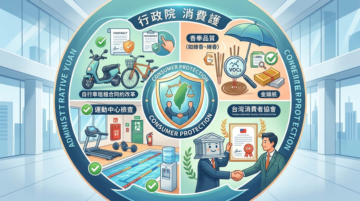 鄭副院長召開消保會議 通過自行車租賃定型化契約應記載及不得記載事項修正草案 責成主管機關強化香品、金（銀）紙及運動中心之查核及法規宣導 並勉勵各主管機關持續積極推動消費者保護工作