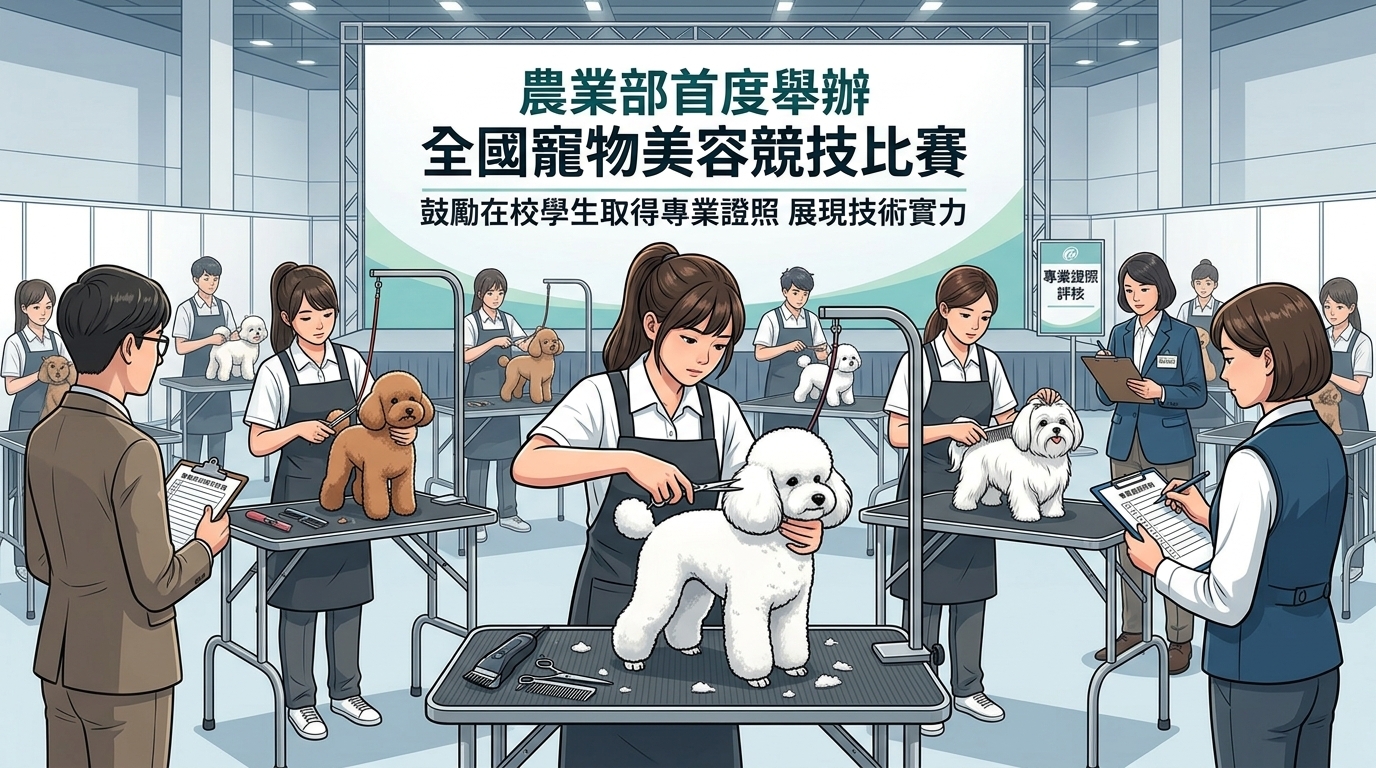 農業部首度舉辦全國寵物美容競技比賽  鼓勵在校學生取得專業證照 展現技術實力