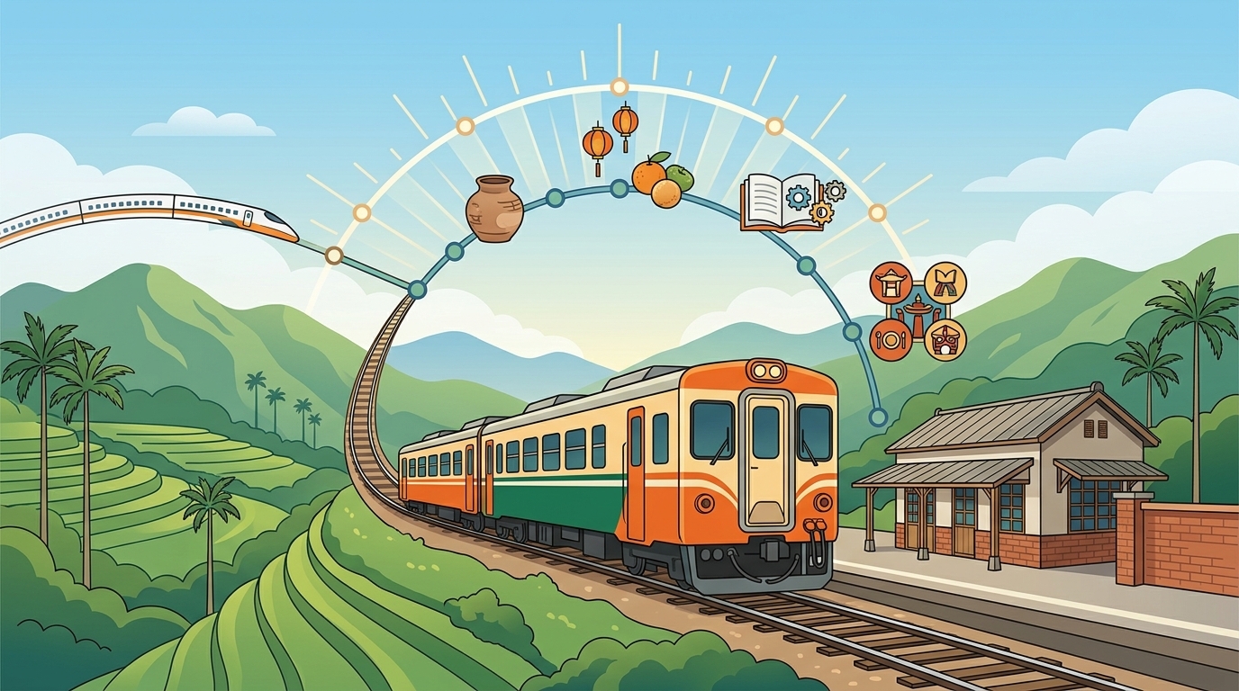 搭乘臺鐵集集線火車 卓揆：串聯在地特色與景點 打造鐵道文化之旅 遞出國際觀光新名片