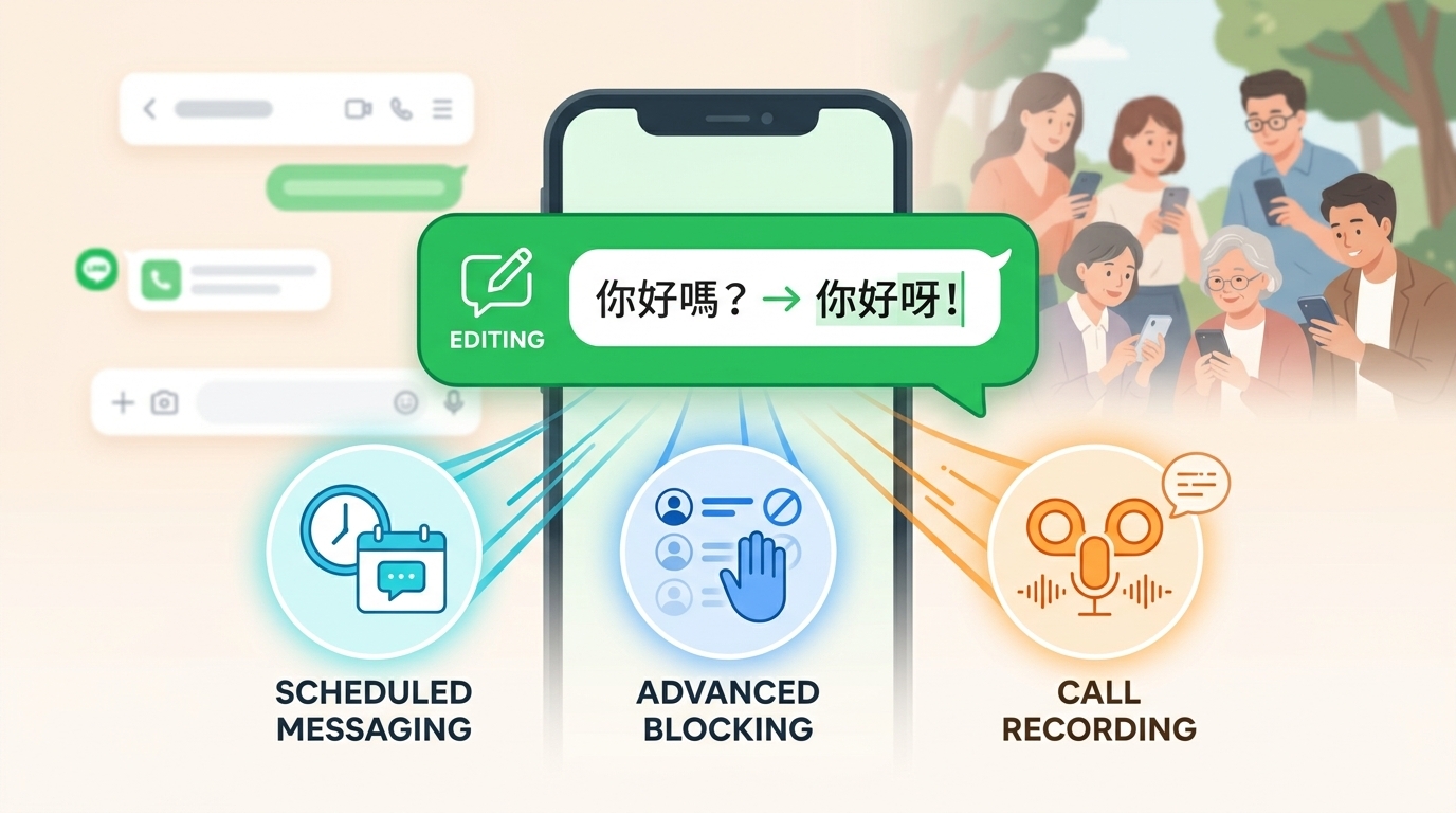 LINE推「編輯訊息」功能！未來將新增預約傳訊與進階封鎖