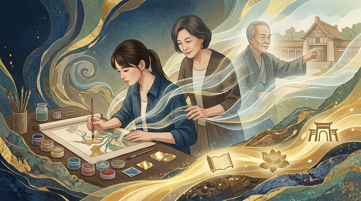 東海大學舉辦《光陰成景》李貞慧創作回顧展 見證膠彩藝術教育傳承