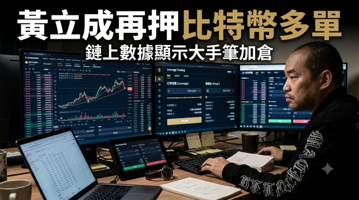 黃立成再加碼比特幣與HYPE槓桿多單　累計虧損逾3300萬美元　高風險交易策略受市場關注