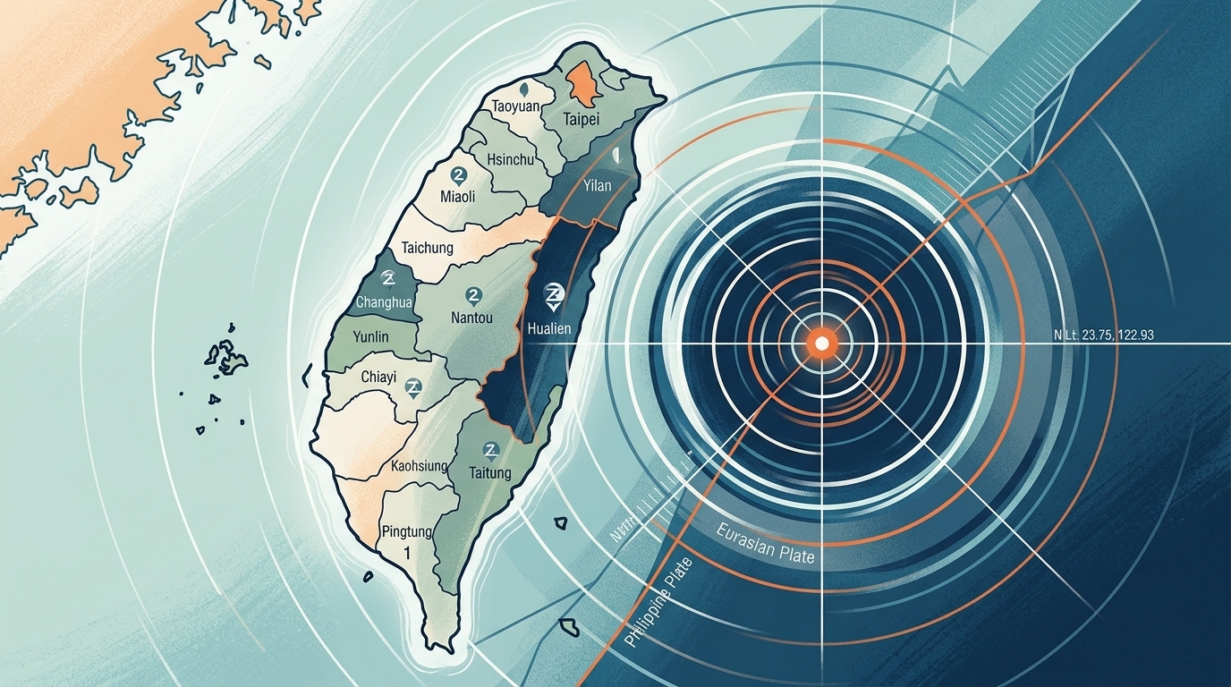 地牛翻身！台灣東部海域規模5.9地震　花蓮、宜蘭等5縣市最大震度2級