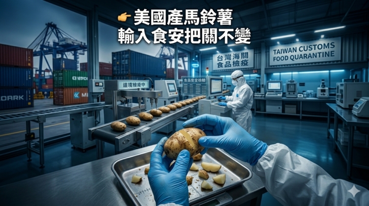 行政院強調美國產加工用馬鈴薯輸入食安標準不變　龍葵鹼超標將整批退運或銷燬　農業部與衛福部雙重把關