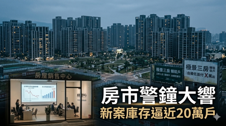 史上最大賣壓！全臺新案待售庫存逼近20萬戶　房市警鐘大響　建商壓力爆棚