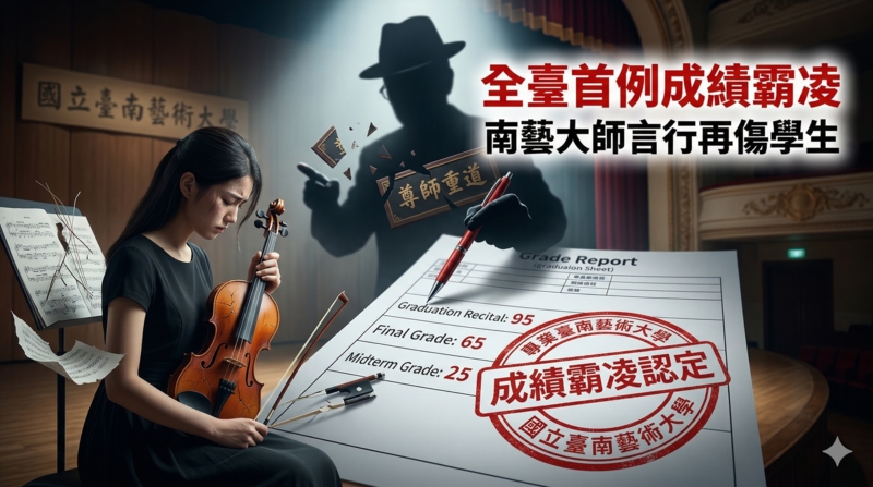國立臺南藝術大學首例成績霸凌案曝光　家長控教師言行讓學生承受二度心理傷害
