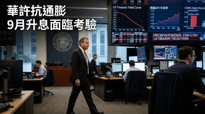 Fed主席華許面臨通膨考驗　美國9月升息與否關鍵看兩份通膨數據
