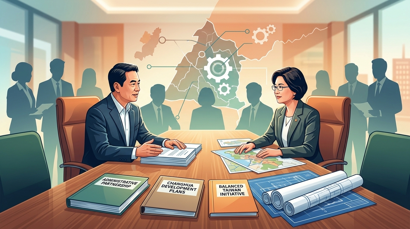 卓揆與彰化縣王惠美縣長會談  盼此協調模式加速均衡台灣有效落實
