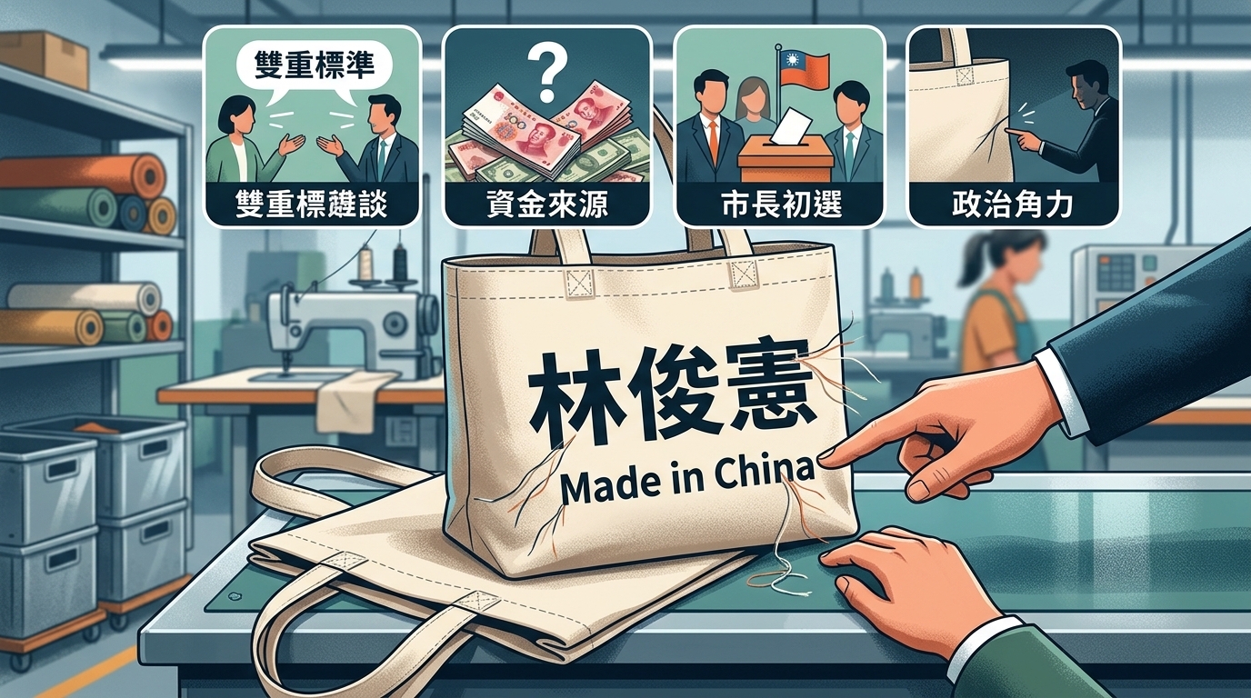 【疑涉中國製競選品】林俊憲提袋現身陸廠樣品　侯漢廷質疑民進黨雙標