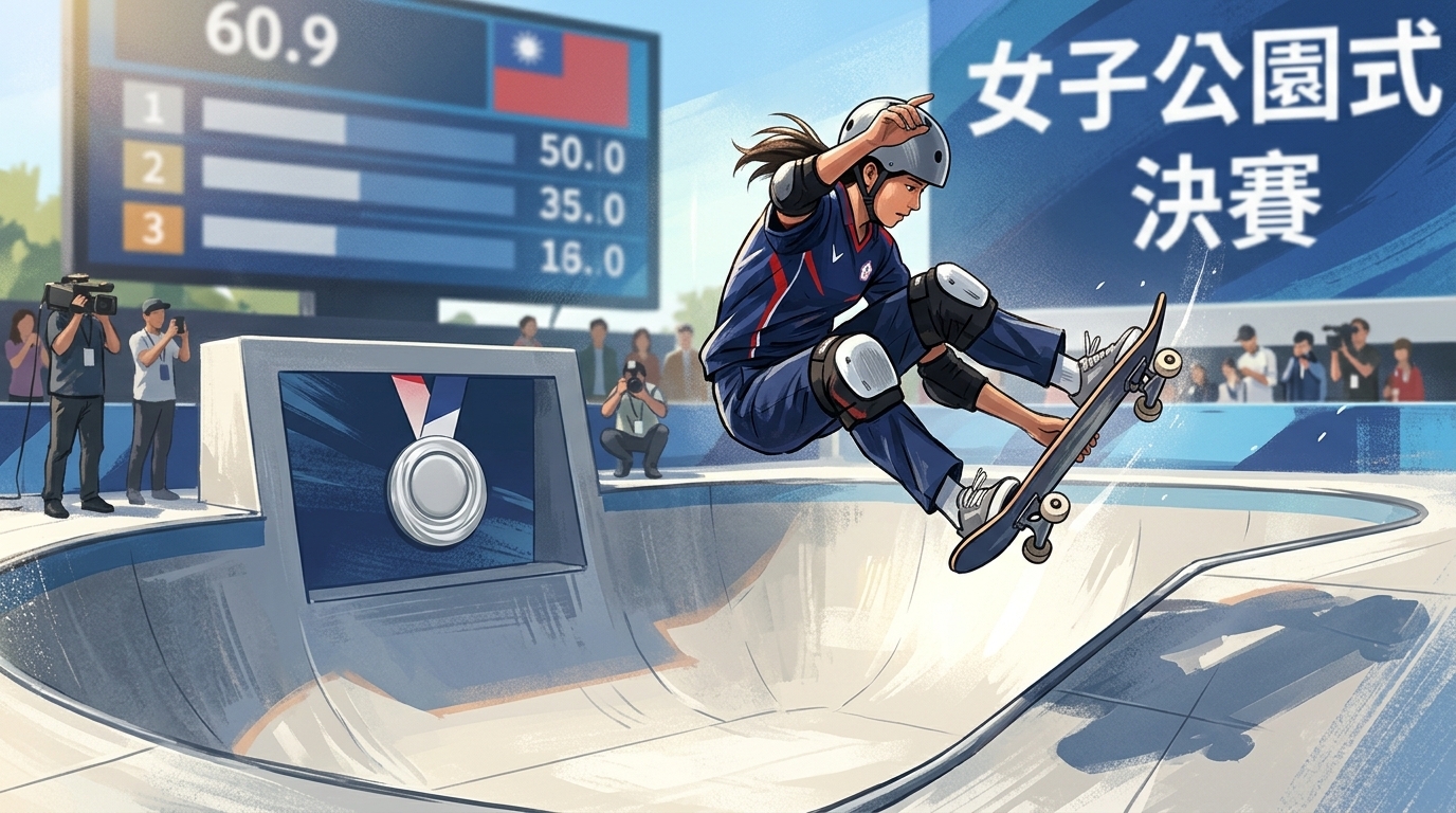 亞運滑板女子公園式　14歲林逸凡奪銀史上最年輕