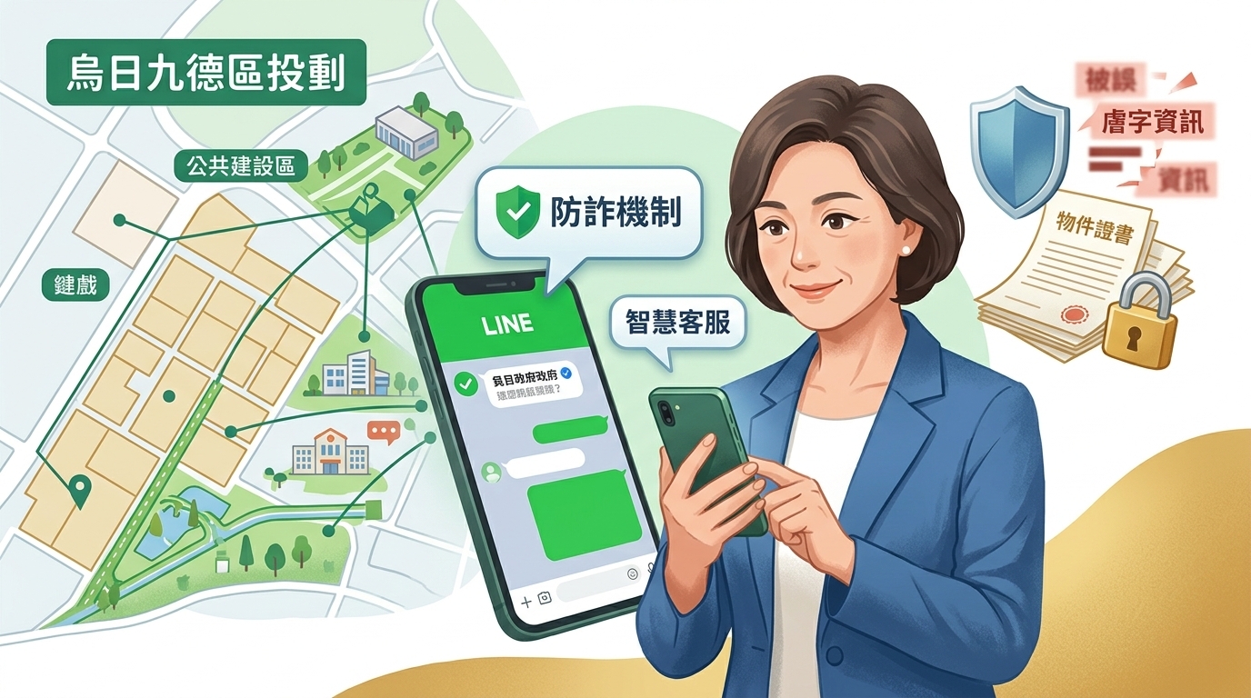 區段徵收新突破！臺中市地政局全國首創結合LINE官方帳號 智慧客服守護民眾權益